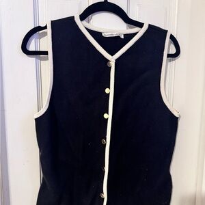 Abercrombie & Fitch Black Vest with White Edging